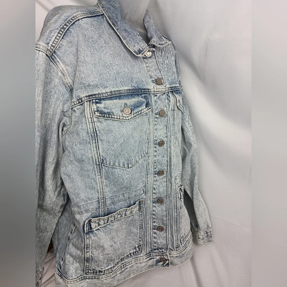 GAP oversized trucker workwear blue y2k work‎ Denim shacket utility chore Jacket